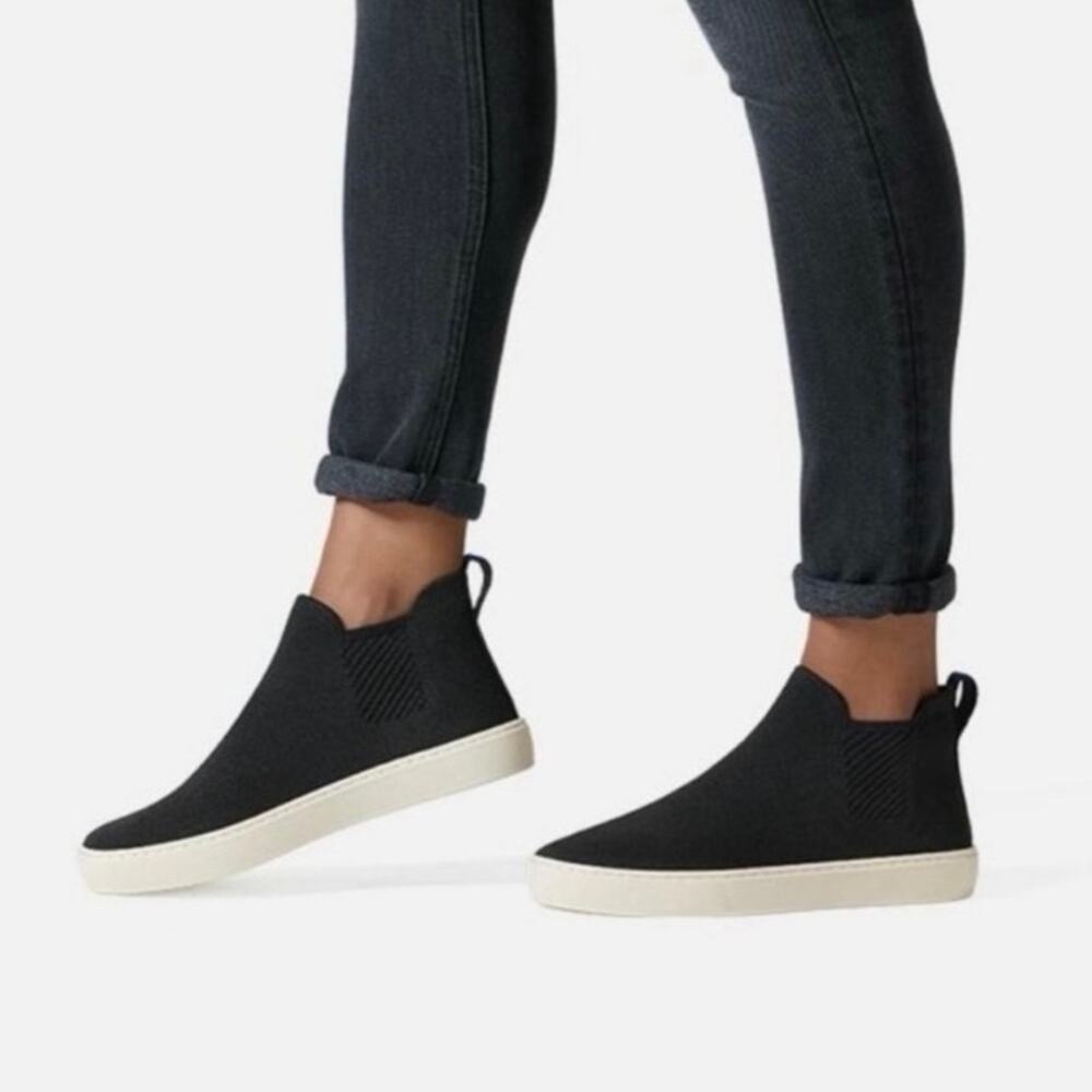 Rothys Chelsea Black Boots High Top Sneakers Shoes Size 9
